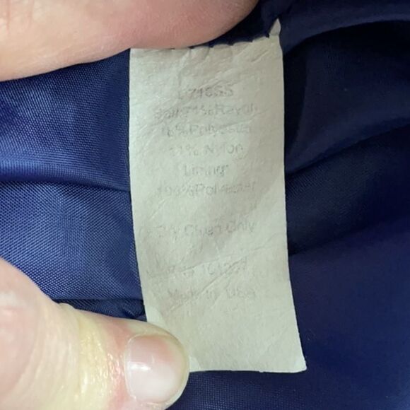 Alexia Admor Blue Satin Flower Ruffled Strapless Dress - Picture 6 of 6